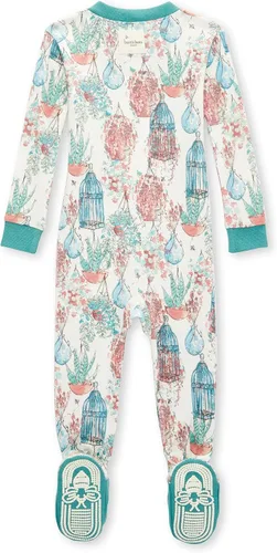 Vista 2 de Burt's Bees Baby - Pijama para niña, con cremallera delantera y pies cerrados antideslizantes, de algodón orgánico 100%, para niñas pequeñas
