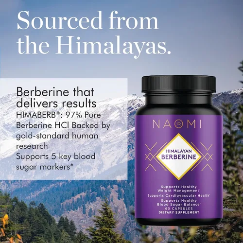 Vista 3 de NAOMI Himalayan Berberine 500mg – Apoya la función metabólica saludable y un perfil lipídico equilibrado – HIMABERB® patentado, berberina HCl 97%