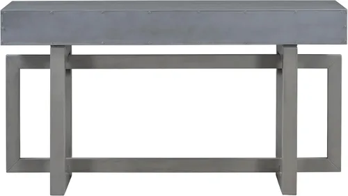 Vista 4 de Quarte Elegante mesa consola con tres cajones de almacenamiento, mesa de sofá extra larga para entrada, pasillo, sala de estar, vestíbulo, pasillo