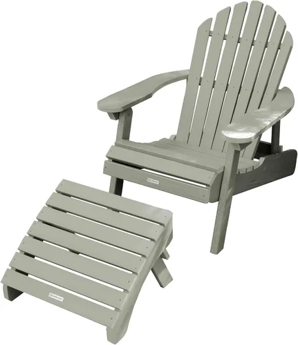 Vista 12 de highwood AD-KITCHL1-BKE Hamilton Silla Adirondack plegable y reclinable con otomana, color negro