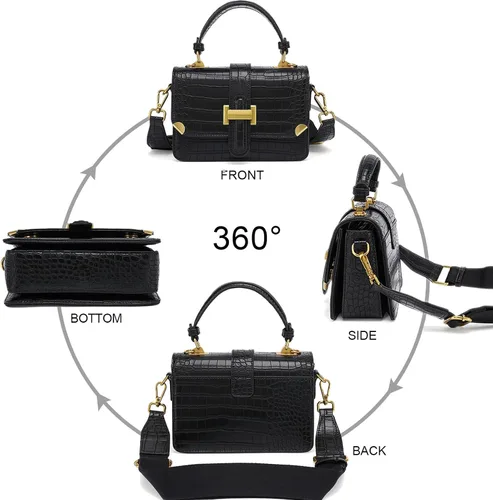 Vista 6 de LL LOPPOP Bolsos de hombro con asa superior para mujer, elegantes y pequeños, de cuero, estilo cartera