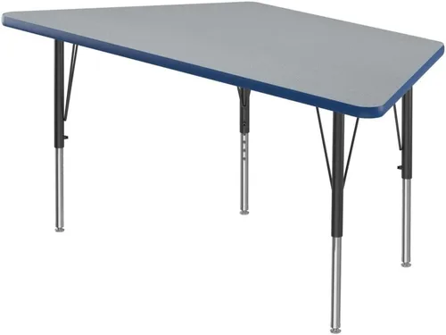 Vista 11 de Correll Mesa rectangular de actividades para el aula de 24 x 48 pulgadas, altura ajustable (19 a 29 pulgadas), parte superior de granito gris, borde
