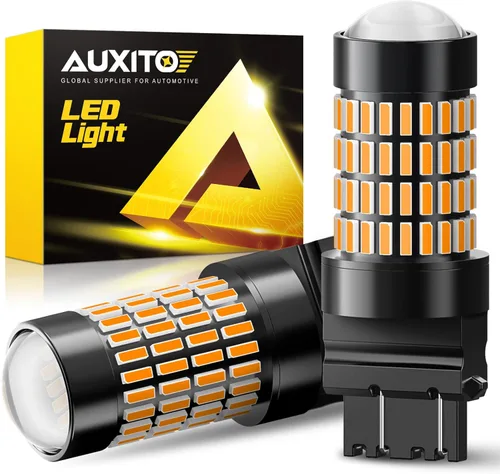 Vista 17 de Auxito Focos LED 3157 mejorados, rojo, 500% más brillantes, 3056, 3156, 3057, 4157, chip 102-SMD, proyector para luces de freno, freno trasero, Rojo