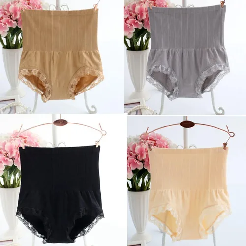 Vista 8 de Pilot-trade 4-pack de ropa interior de cintura alta de los años 20s vestido de cuerpo Shaper Control térmico bragas S-XL