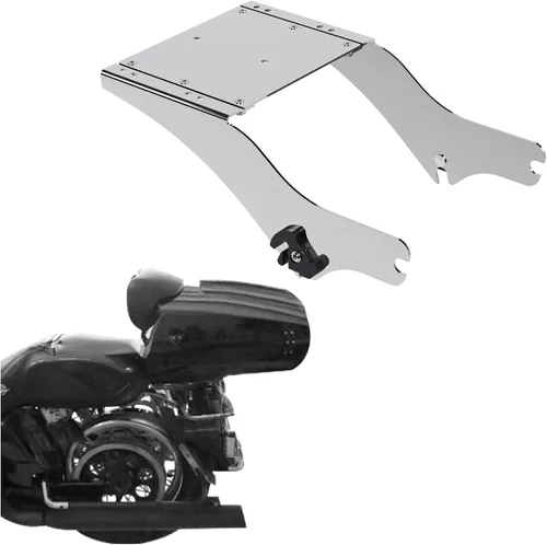Vista 10 de ECOTRIC King - Soporte para maletero de equipaje compatible con Harley Touring FL 1997-2008 Mount King Latches Razor Chop Trunk Mount - Negro