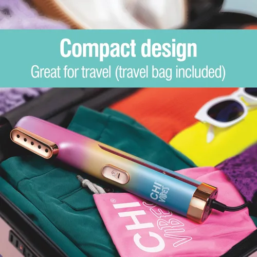 Vista 2 de CHI VIBES - Vaporizador de mano para ropa, tela y cortinas, 5 minutos de vapor continuo, removedor de arrugas portátil para el hogar y viajes