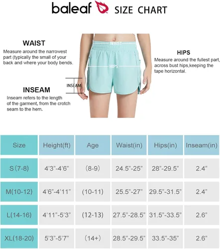 Vista 7 de BALEAF Pantalones cortos deportivos de baloncesto y fútbol para niñas, con forro para tenis, correr, entrenamiento, con bolsillos