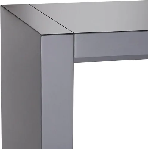 Vista 4 de Jessa - Mesa rectangular de barra rectangular minimalista gris brillante, de 60 x 18 pulgadas, para sala de estar, dormitorio, mesita de noche