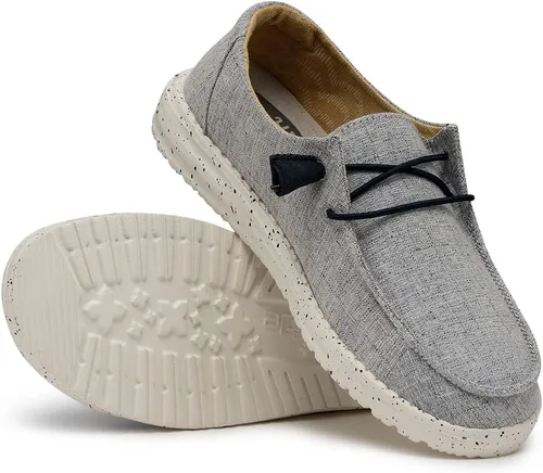 Vista 3 de Hey Dude Wendy Chambray - Mocasines con cordones para mujer, cómodos y ligeros