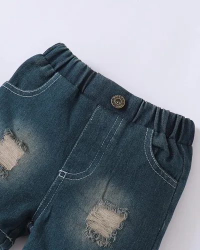 Vista 18 de Conjunto de ropa de verano para bebé y niño, camiseta de manga corta de algodón, pantalones cortos de dinosaurios, conjunto de ropa para niño