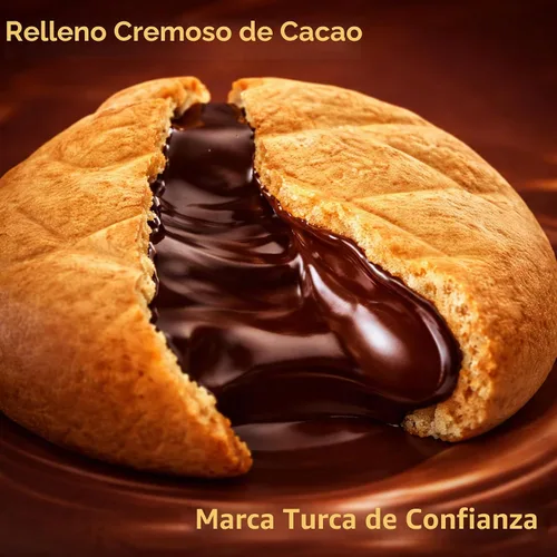 Vista 3 de Ulker Galletas rellenas de crema de cacao Biskrem (paquete de 3, total de 2.12 onzas)