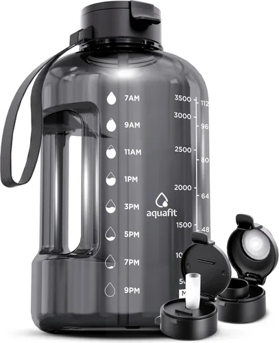 Vista 11 de AQUAFIT 1 Gallon Water Bottle with Time Marker Aguamarina