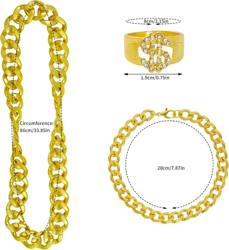 Vista 8 de Hip Hop Jewelry - Disfraz de hip hop de los años 90, accesorios de los años 90, disfraz de freaknik, sombrero de hip hop, gafas de sol, collar