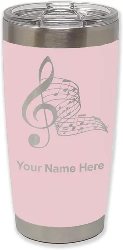Vista 35 de LaserGram Vaso aislado al vacío de 20 onzas, notas musicales, grabado personalizado incluido (negro)