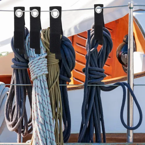 Vista 6 de Windyun 48 piezas de soporte de cable de extensión para almacenamiento, correas de extensión resistentes, organizador de cables para taller, garaje