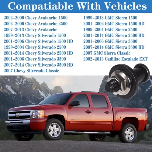 Vista 2 de 38427 para Chevy Silverado puerta trasera, Gmc Sierra 1500 2500 3500 Avalanche Cadillac Escalade puerta trasera pestillo 1999 2000 2002 2003 2004