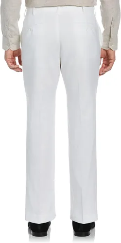 Vista 2 de Cubavera Pantalón de vestir de mezcla de lino con parte delantera plana para hombre (talla de la cintura 30 - 54 grande y alto)