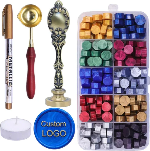 Vista 7 de SWANGSA Sello de cera personalizado, sello de cera personalizado, imagen/logotipo personalizado para manualidades, sobres, envoltura de regalo