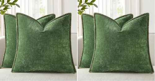 Vista 54 de decorUhome Juego de 2 fundas de almohada de felpilla suave y acogedora de otoño de 12 x 12 pulgadas, fundas decorativas modernas de terciopelo Aqua