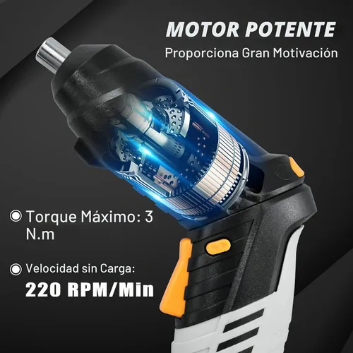 Vista 4 de Kit de herramientas para el hogar de 130 piezas con destornillador recargable inalámbrico de 3,6 V, juego básico de herramientas para el hogar