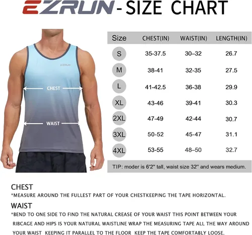 Vista 6 de EZRUN Camiseta deportiva sin mangas de secado rápido para hombres, para trotar, correr, ir al gimnasio, físicoculturismo y entrenamiento