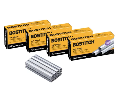 Vista 7 de Bostitch Office B8 PowerCrown - Grapas de 0.25 pulgadas, paquete de 5,000 grapas (STCRP21151/4), color plateado