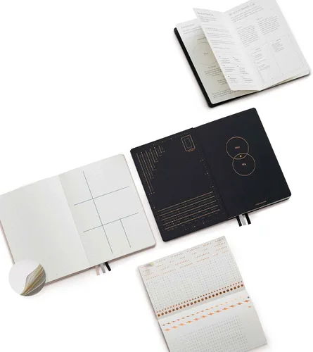 Vista 5 de LEUCHTTURM1917 The Official Bullet Journal Edition 2 - Cuaderno construido para BuJo, tamaño mediano A5 204 páginas de papel de 4.23 oz/m², con guía