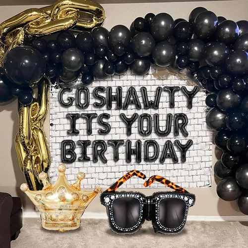 Vista 2 de Black Go Shawty - Decoración de cumpleaños de principios de los años 2000, hip hop, suministros de decoración de cumpleaños de broma para cumpleaños