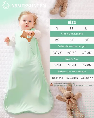 Vista 6 de TELIZ Saco de dormir unisex de rayón para bebé y niños pequeños, saco de dormir 0.5 TOG