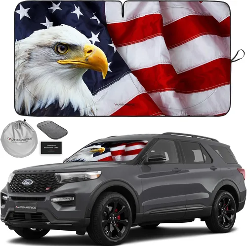 Vista 64 de Parasol de Parabrisas de Una Pieza - Parasol Cromado Líquido Plegable para Ventana Delantera de Auto para Carros SUV Camión - Protector Visor