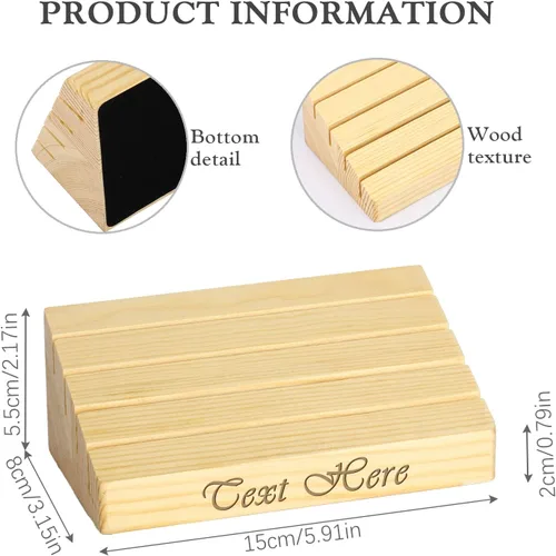 Vista 3 de Titular de madera personalizado con nombre, organizador, bandejas con texto grabado