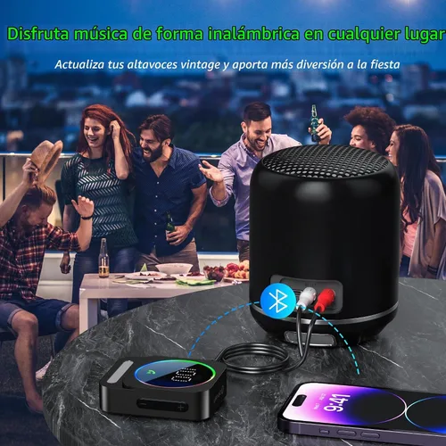 Vista 4 de SONRU Receptor Bluetooth 5.3 para Coche, Adaptador de Audio Inalámbrico para Coche/Estéreo de Casa/Auriculares con Cable/Altavoz, Adaptador Aux Negro