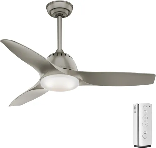 Vista 10 de Casablanca Wisp - Ventilador de techo interior con luz LED y control remoto, pequeño, acabado blanco fresco