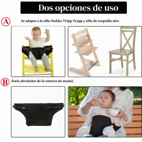 Vista 4 de Asiento de arnés de bebé para silla alta, cinturón de seguridad