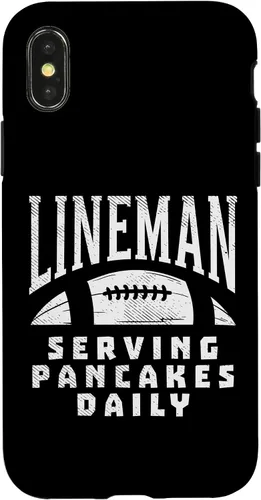 Vista 5 de Funda de regalo para iPhone 16 Ofensive Lineman Serving Pancakes Daily Football