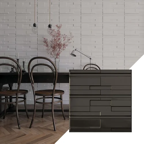 Vista 11 de Ekena Millwork 19 5/8 pulgadas de ancho x 19 5/8 pulgadas de alto, ladrillo desplazado EnduraWall decorativo 3D, cobre envejecido