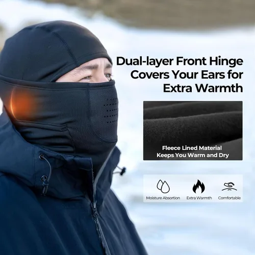 Vista 3 de KastKing Pasamontañas de niebla de montaña de invierno para hombres y mujeres, equipo ideal para clima frío para pesca en hielo, motos de nieve