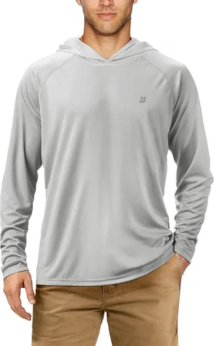 Vista 6 de Roadbox - Camisetas de pesca para hombres, FPU +50, de manga larga, con protección solar, con máscarasin máscara, para uso en exteriores, senderismo