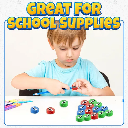 Vista 4 de Bedwina Sacapuntas a granel – Paquete de 144 sacapuntas de color de bolsillo tamaño mini manual para niños, plástico y colorido para recuerdos