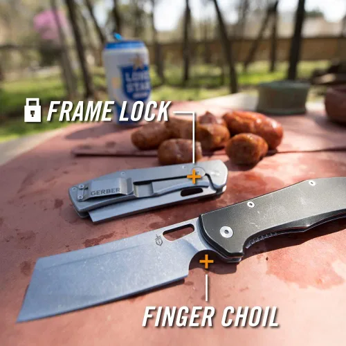 Vista 5 de Gerber Gear Flatiron Cuchillo de Bolsillo Plegable, Cuchillo Plegable de Acero Inoxidable EDC con Hoja de Cuchilla de 3.6" y Clip de Bolsillo, Negro