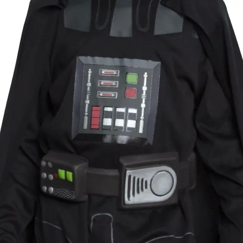 Vista 4 de Disfraz clásico de Darth Vader de Star Wars para niños, incluye un mono, una máscara, una capa y más
