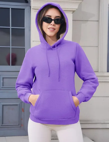 Vista 101 de MAGCOMSEN Sudaderas con capucha para mujer, con forro de sherpa, de vellón, para invierno, cálido, pesado, de algodón, con bolsillo