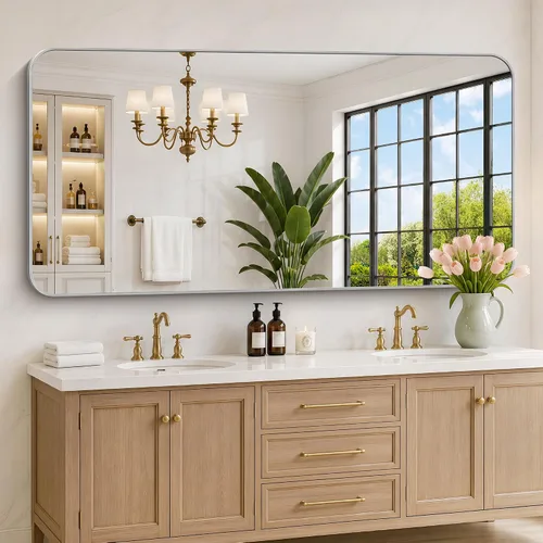 Vista 53 de DESBING 16"x20" Bathroom Mirror for Over Sink, Black Framed Wall Mirror Negro