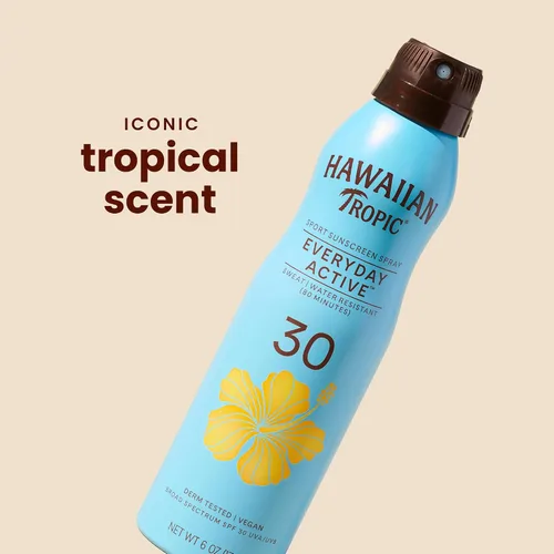 Vista 3 de Hawaiian Tropic Island Sport - Protector solar en espray de amplio espectro, SPF 30, 6 onzas