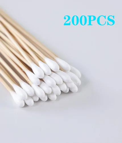 Vista 7 de 200 aplicadores de hisopos de algodón, hisopos de algodón de madera de 6 pulgadas de largo – Pistola de limpieza médica estéril Q Sticks Aplicador