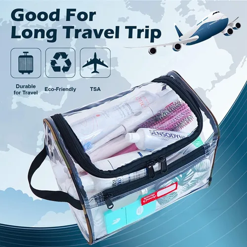 Vista 6 de Rough Enough - Neceser transparente para maquillaje, bolsa de maquillaje, paquete RE8562+RE8201