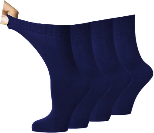 Vista 5 de Calcetines de vestir para diabéticos, cómodos y suaves, para hombres y mujeres, no restrictivos para facilitar la circulación, neuropatía y Negro 4