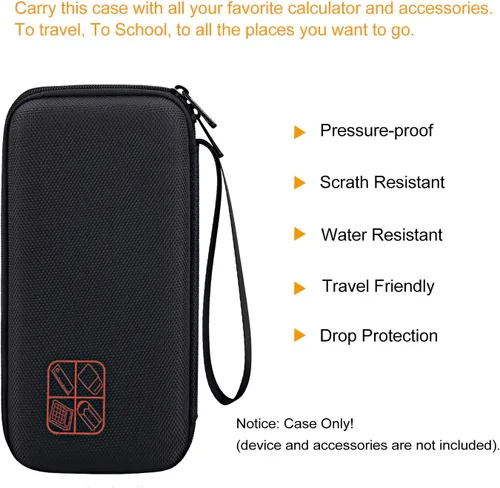 Vista 2 de BOVKE TI-30XIIS - Funda rígida para calculadora científica Texas Instruments TI-30XIIS, 2 líneas, con bolsillo de malla para cables de carga