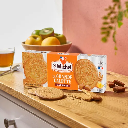 Vista 4 de St Michel La Grande Galette Galletas de mantequilla, caramelo, 5.29 onzas