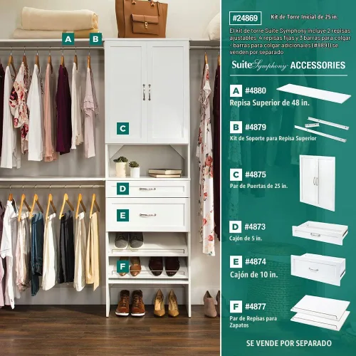 Vista 5 de Cubículo ClosetMaid SuiteSymphony de 25 x 6 pulgadas